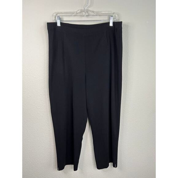 Exclusively Misook Black Pants Women's XL Pull On Tapered High Rise Stretch Crop - Picture 1 of 5